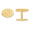 CLQGXNA620Y 14k Raised Letters Oval Monogram Cuff Links