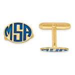 CLQGXNA622Y 14k Enameled Letters Oval Monogram Cuff Links
