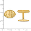 CLQGXNA623Y 14K Raised Letters Oval Border Monogram Cuff Links