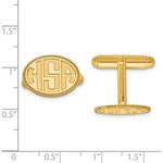 CLQGXNA624Y 14k Recessed Letters Oval Border Monogram Cuff Links