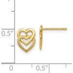 EARBBQGYE1649 14K Yellow Gold Polished Double Heart Post Earrings