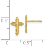 EARBBQGYE1675 14K Yellow Gold Polished Cross Post Earrings