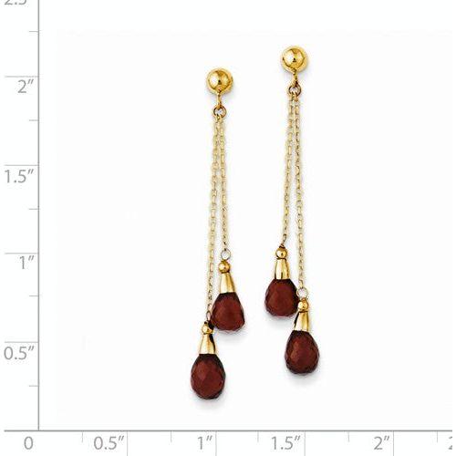 EARDDQGYE895 14k Garnet Dangle Earrings
